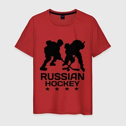 Футболка хлопковая мужская Russian hockey stars, цвет: красный