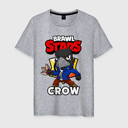 Футболка хлопковая мужская BRAWL STARS CROW, цвет: меланж