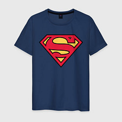 Футболка хлопковая мужская Superman logo цвета тёмно-синий — фото 1