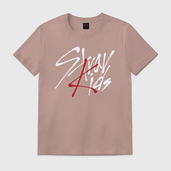 Футболка хлопковая мужская Stray Kids, цвет: пыльно-розовый