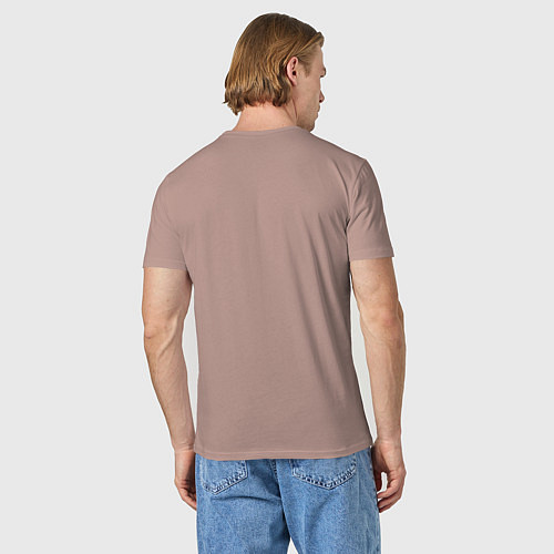 Мужская футболка Кот с рыбой / Пыльно-розовый – фото 4