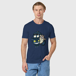 Футболка хлопковая мужская Tardis Totoro, цвет: тёмно-синий — фото 2