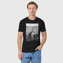Футболка хлопковая мужская Великий Лев Яшин, цвет: черный — фото 2