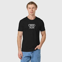 Футболка хлопковая мужская Audi Ауди, цвет: черный — фото 2