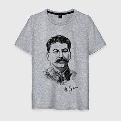 Футболка хлопковая мужская Товарищ Сталин, цвет: меланж