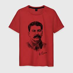 Футболка хлопковая мужская Товарищ Сталин, цвет: красный