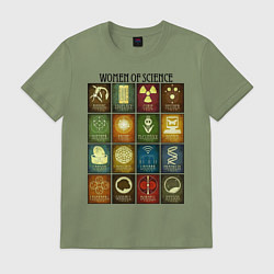 Футболка хлопковая мужская Women of science, цвет: авокадо
