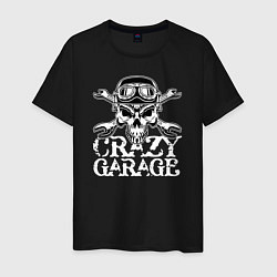 Футболка хлопковая мужская Crazy garage, цвет: черный