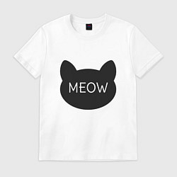 Футболка хлопковая мужская Meow, цвет: белый