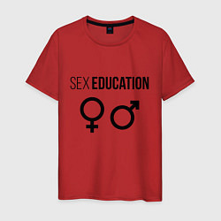 Футболка хлопковая мужская SEX EDUCATION, цвет: красный