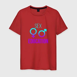 Футболка хлопковая мужская SEX EDUCATION, цвет: красный