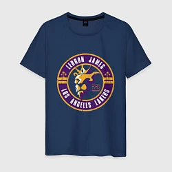 Футболка хлопковая мужская Lakers - LeBron James, цвет: тёмно-синий