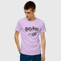 Футболка хлопковая мужская Гарри Поттер цвета лаванда — фото 2