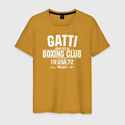 Футболка хлопковая мужская Gatti Boxing Club цвета горчичный — фото 1