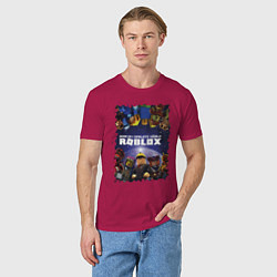 Футболка хлопковая мужская ROBLOX, цвет: маджента — фото 2