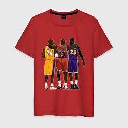 Футболка хлопковая мужская Kobe, Michael, LeBron, цвет: красный