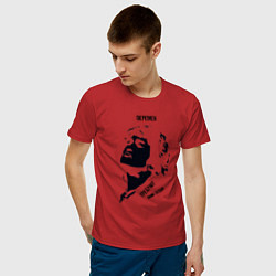 Футболка хлопковая мужская Цой Перемен Black, цвет: красный — фото 2
