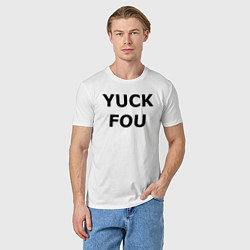 Футболка хлопковая мужская YUCK FOU, цвет: белый — фото 2