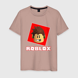 Футболка хлопковая мужская ROBLOX, цвет: пыльно-розовый