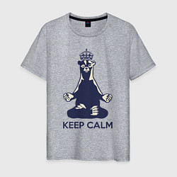 Футболка хлопковая мужская Keep Calm, цвет: меланж