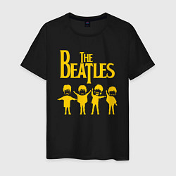 Футболка хлопковая мужская Beatles, цвет: черный