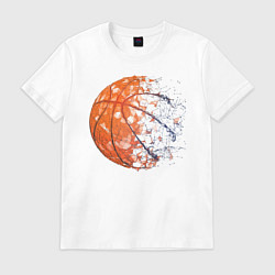 Футболка хлопковая мужская BasketBall, цвет: белый