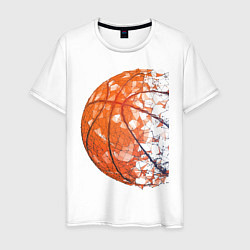 Футболка хлопковая мужская BasketBall Style, цвет: белый