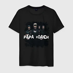 Футболка хлопковая мужская Papa roach, цвет: черный