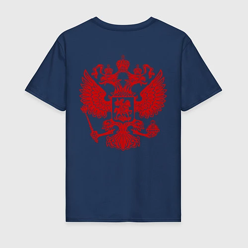 Мужская футболка Russia / Тёмно-синий – фото 2