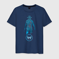 Футболка хлопковая мужская Westworld Chip цвета тёмно-синий — фото 1