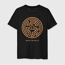Футболка хлопковая мужская Westworld labyrinth, цвет: черный