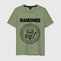 Футболка хлопковая мужская RAMONES, цвет: авокадо