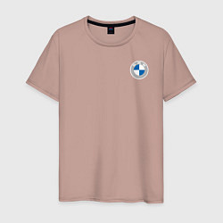 Футболка хлопковая мужская BMW LOGO 2020, цвет: пыльно-розовый