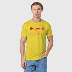 Футболка хлопковая мужская Megadeth, цвет: желтый — фото 2