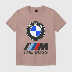 Футболка хлопковая мужская BMW BOSS, цвет: пыльно-розовый