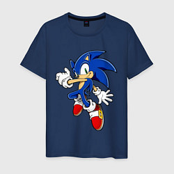 Футболка хлопковая мужская Sonic, цвет: тёмно-синий
