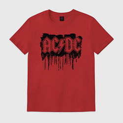 Футболка хлопковая мужская ACDC, цвет: красный