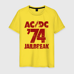 Футболка хлопковая мужская ACDC 74 jailbreak, цвет: желтый