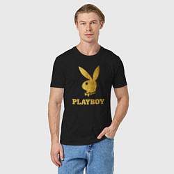 Футболка хлопковая мужская PLAYBOY GOLD, цвет: черный — фото 2