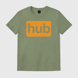 Футболка хлопковая мужская Hub, цвет: авокадо