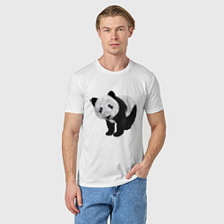 Футболка хлопковая мужская Панда, цвет: белый — фото 2