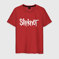 Футболка хлопковая мужская SLIPKNOT НА СПИНЕ, цвет: красный