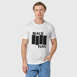 Футболка хлопковая мужская Black Flag, цвет: белый — фото 2