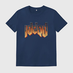 Футболка хлопковая мужская IDDQD DOOM, цвет: тёмно-синий