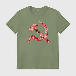 Футболка хлопковая мужская Ахегао СССР, цвет: авокадо