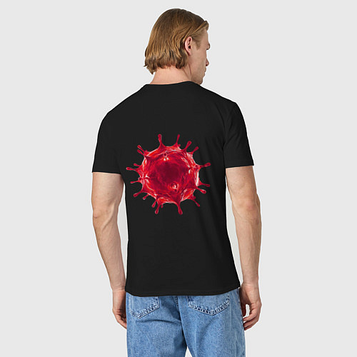 Мужская футболка Red Covid-19 bacteria / Черный – фото 4