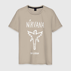 Футболка хлопковая мужская Nirvana In utero, цвет: миндальный
