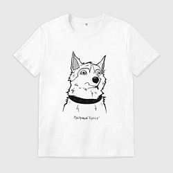 Футболка хлопковая мужская Курьер - Шарик 2, цвет: белый