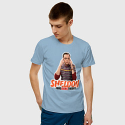 Футболка хлопковая мужская Sheldon цвета мягкое небо — фото 2