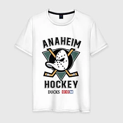 Футболка хлопковая мужская ANAHEIM DUCKS, цвет: белый